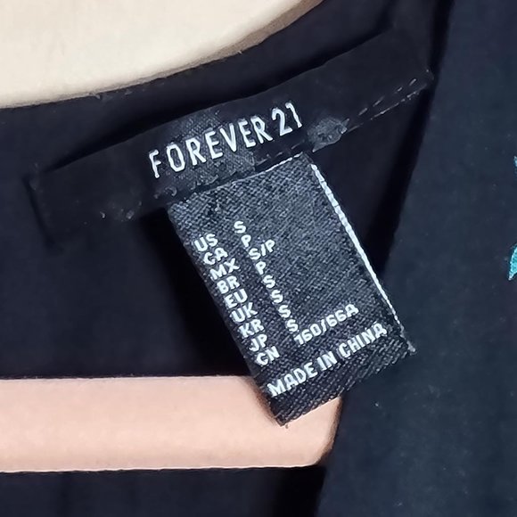 Forever 21 Black Floral Boho Lined Bell Sleeves Romper Women Size S - Picture 5 of 11